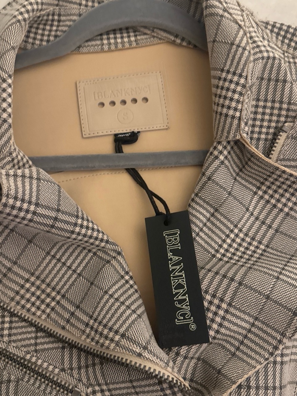 Blank NYC Gray Plaid Shirt Jacket